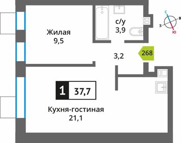 37,7 м², 1-комнатная квартира 7 163 000 ₽ - изображение 12