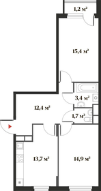 Квартира 62,7 м², 2-комнатная - изображение 1