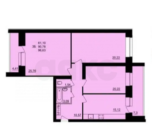 105 м², 3-комнатная квартира 8 990 000 ₽ - изображение 51