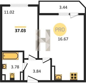 Квартира 37 м², 1-комнатная - изображение 1