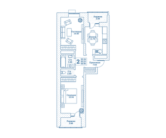 53,2 м², 2-комнатная квартира 5 100 000 ₽ - изображение 45