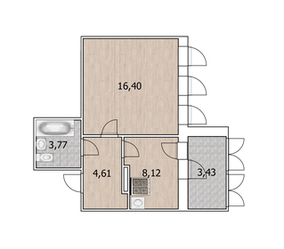33,3 м², 1-комнатная квартира 3 250 000 ₽ - изображение 23