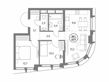 66,6 м², 2-комнатная квартира 33 300 000 ₽ - изображение 42