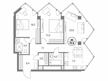 91,2 м², 2-комнатная квартира 74 145 600 ₽ - изображение 28