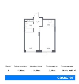 Квартира 37,1 м², 1-комнатная - изображение 1