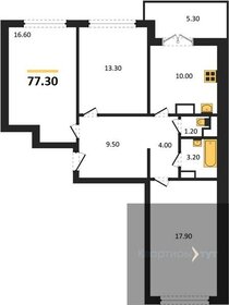 Квартира 77,3 м², 3-комнатная - изображение 1