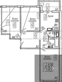 Квартира 77,3 м², 3-комнатная - изображение 1