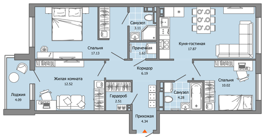 130 м², 4-комнатная квартира 15 000 000 ₽ - изображение 86