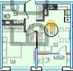 Квартира 39,2 м², 1-комнатная - изображение 1