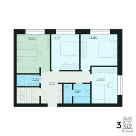 Квартира 154,1 м², 3-комнатная - изображение 1