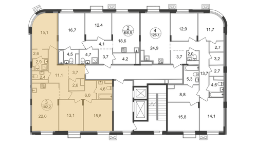 96 м², 3-комнатная квартира 42 750 000 ₽ - изображение 96