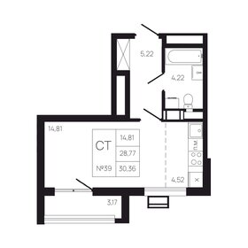 Квартира 31,9 м², студия - изображение 1