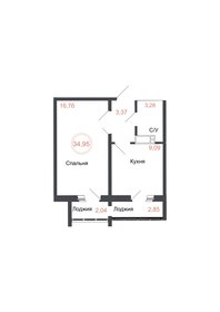 Квартира 35 м², 1-комнатная - изображение 1