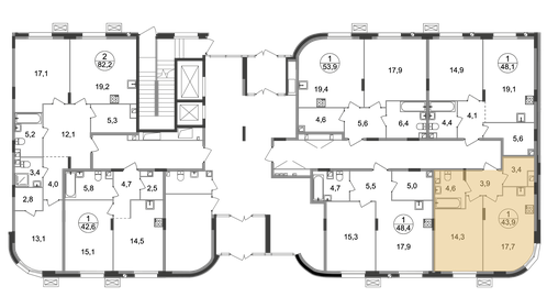 Квартира 43,9 м², 1-комнатная - изображение 2