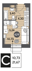 25 м², квартира-студия 4 200 000 ₽ - изображение 42