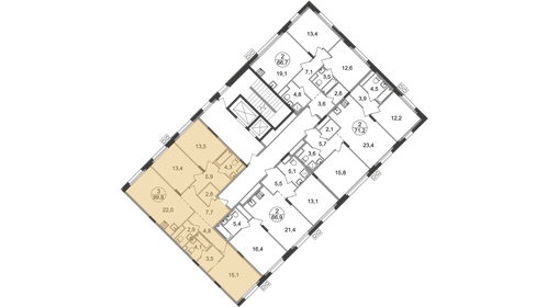 Квартира 99,8 м², 3-комнатная - изображение 2