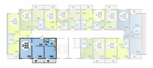 68,3 м², 3-комнатная квартира 5 200 000 ₽ - изображение 61