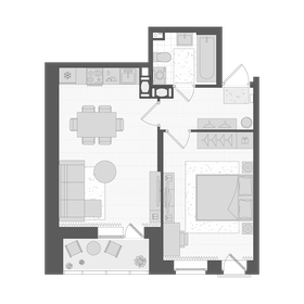 Квартира 43,4 м², 1-комнатная - изображение 3