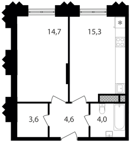 46 м², 1-комнатная квартира 15 450 000 ₽ - изображение 48