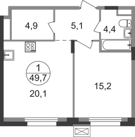 50,1 м², 1-комнатная квартира 13 172 266 ₽ - изображение 29