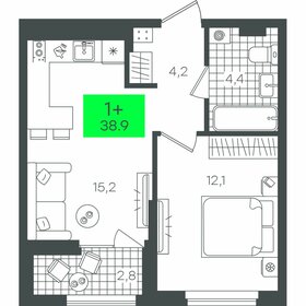 Квартира 38,9 м², 1-комнатная - изображение 1