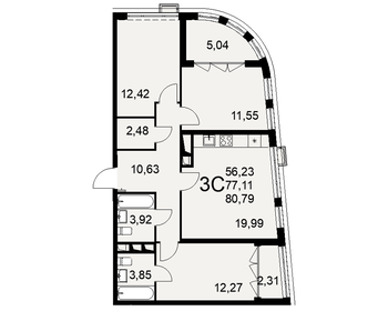 79 м², 3-комнатная квартира 9 300 000 ₽ - изображение 56