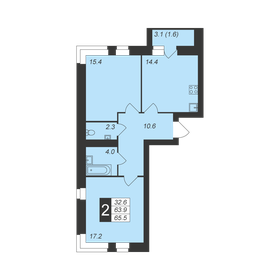 65,5 м², 2-комнатная квартира 7 729 000 ₽ - изображение 15