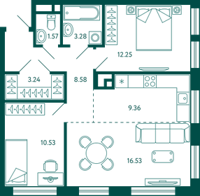 70,7 м², 2-комнатная квартира 13 358 202 ₽ - изображение 12