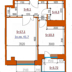 Квартира 41,7 м², 1-комнатная - изображение 1