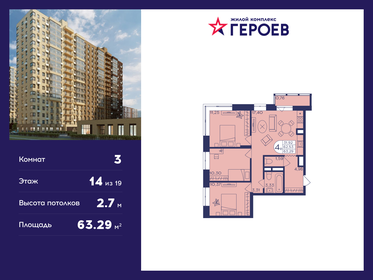 65,9 м², 3-комнатная квартира 11 466 600 ₽ - изображение 26