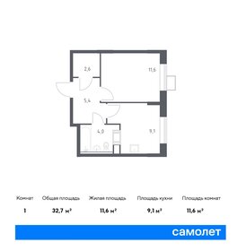 Квартира 32,7 м², 1-комнатная - изображение 1