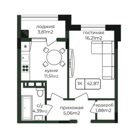50 м², 1-комнатная квартира 6 500 000 ₽ - изображение 6