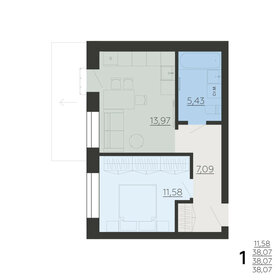 Квартира 38,1 м², 1-комнатная - изображение 1