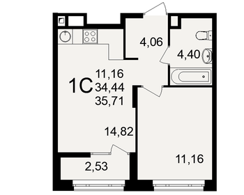33 м², 1-комнатная квартира 4 650 000 ₽ - изображение 97