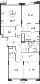 Квартира 106 м², 3-комнатная - изображение 1