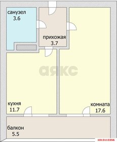 Квартира 37,3 м², 1-комнатная - изображение 1