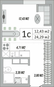 Квартира 25 м², студия - изображение 1