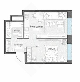 Квартира 44 м², 1-комнатная - изображение 1