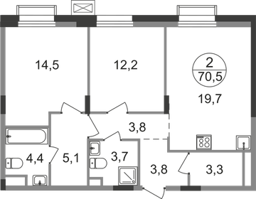 51 м², 2-комнатная квартира 14 400 000 ₽ - изображение 77