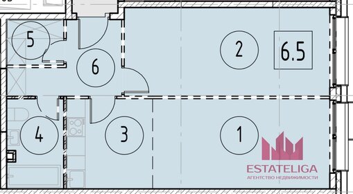 Квартира 55,4 м², 2-комнатная - изображение 1