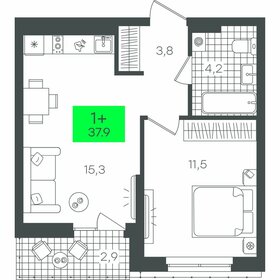 35,4 м², 1-комнатная квартира 4 650 000 ₽ - изображение 56