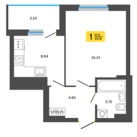 44,3 м², 2-комнатная квартира 2 620 000 ₽ - изображение 73