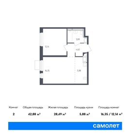 Квартира 42,9 м², 1-комнатная - изображение 1