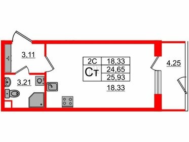 24,7 м², квартира-студия 4 500 117 ₽ - изображение 6