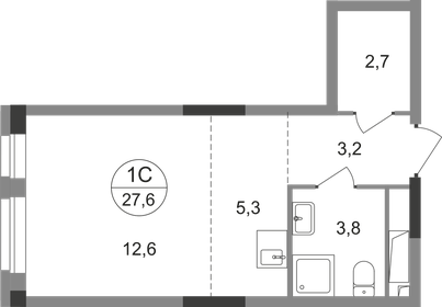 27,1 м², квартира-студия 8 182 590 ₽ - изображение 36