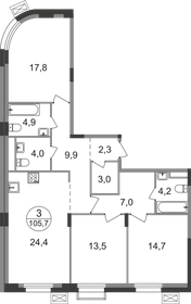 117,9 м², 3-комнатная квартира 29 202 450 ₽ - изображение 11