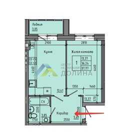 Квартира 37,7 м², 1-комнатная - изображение 1