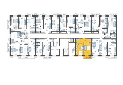 42,1 м², 1-комнатная квартира 7 283 300 ₽ - изображение 29