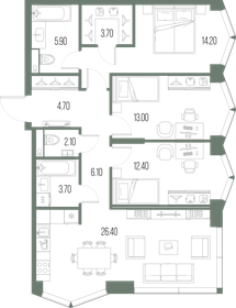 92,3 м², 3-комнатная квартира 39 135 200 ₽ - изображение 1