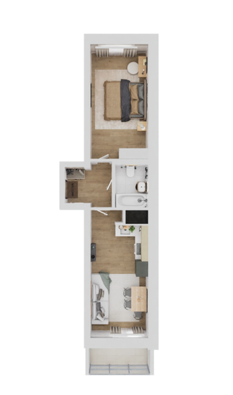 45,7 м², 1-комнатная квартира 4 992 000 ₽ - изображение 18